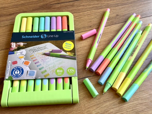 Fineliner Set 8 pastellfarbene dünne Filzstifte - bei Polly Paper - Umweltfreundliche Schreibwaren in Berlin Mitte