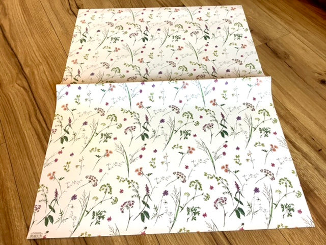 Geschenkpapier Blumen + Gräser 50x70cm recycelt - Polly Paper - Umweltfreundliche Schreibwaren