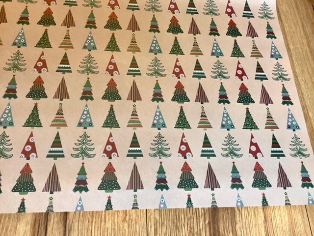 Geschenkpapier Weihnachtsbäume 50x70cm Recyclingpapier