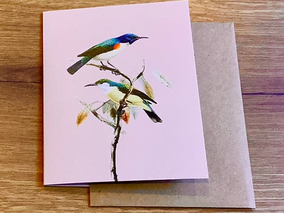 Kleine Grußkarte Vögel A7 („30x40“)°