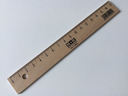 Holzlineal 17cm Metalleinsatz M+R - Polly Paper - Umweltfreundliche Schreibwaren
