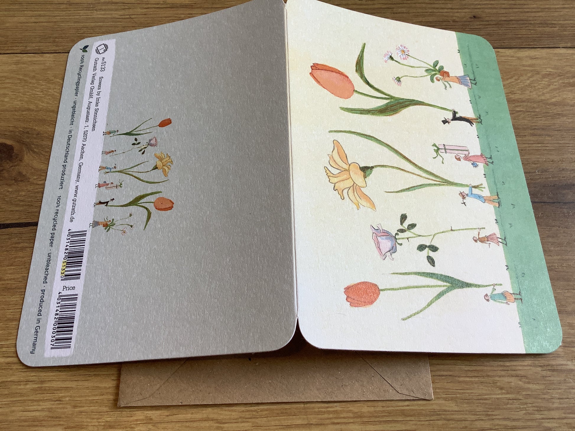 Briefkarte Blumen Geschenke (Gutrath) - Polly Paper - Umweltfreundliche Schreibwaren