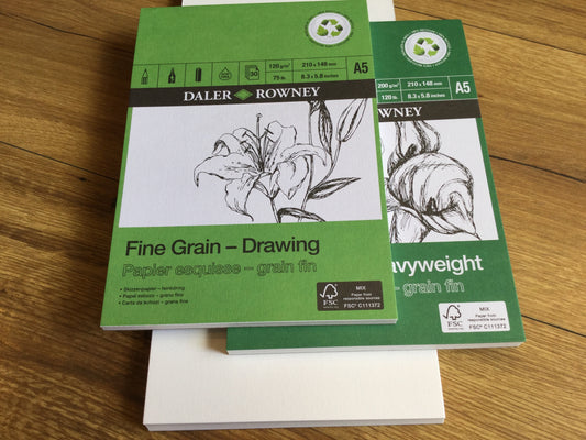 Zeichenblock A5 Fine Grain 30 Bl. Eco Daler Rowney° - Polly Paper - Umweltfreundliche Schreibwaren