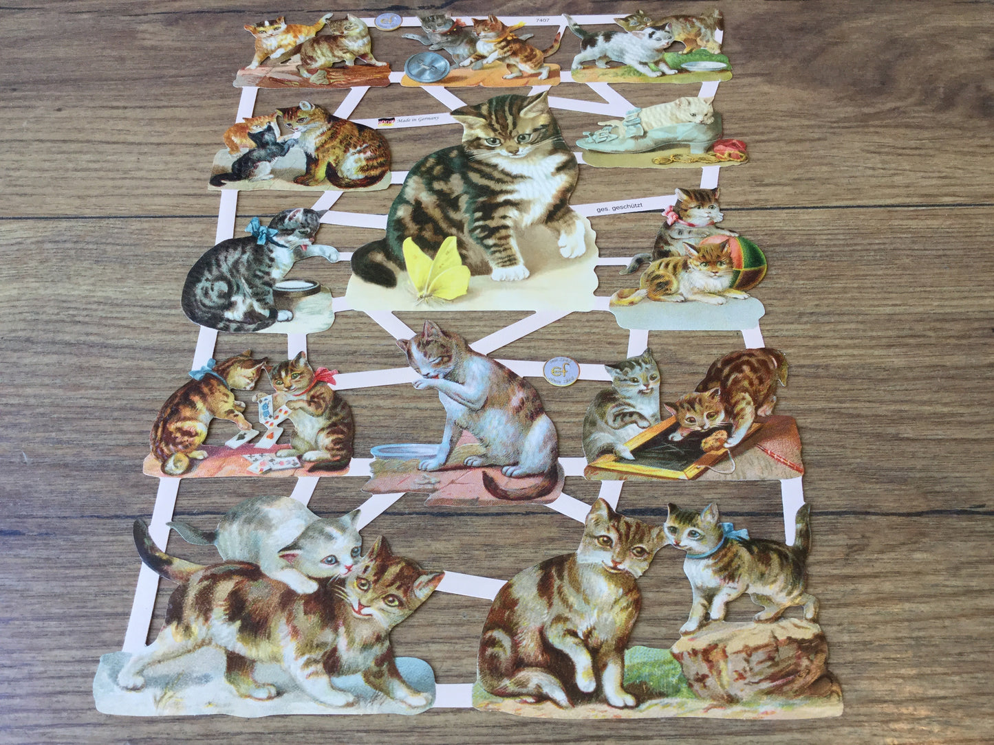 Glanzbilder Katzen 7407 nostalgisch - Polly Paper - Umweltfreundliche Schreibwaren