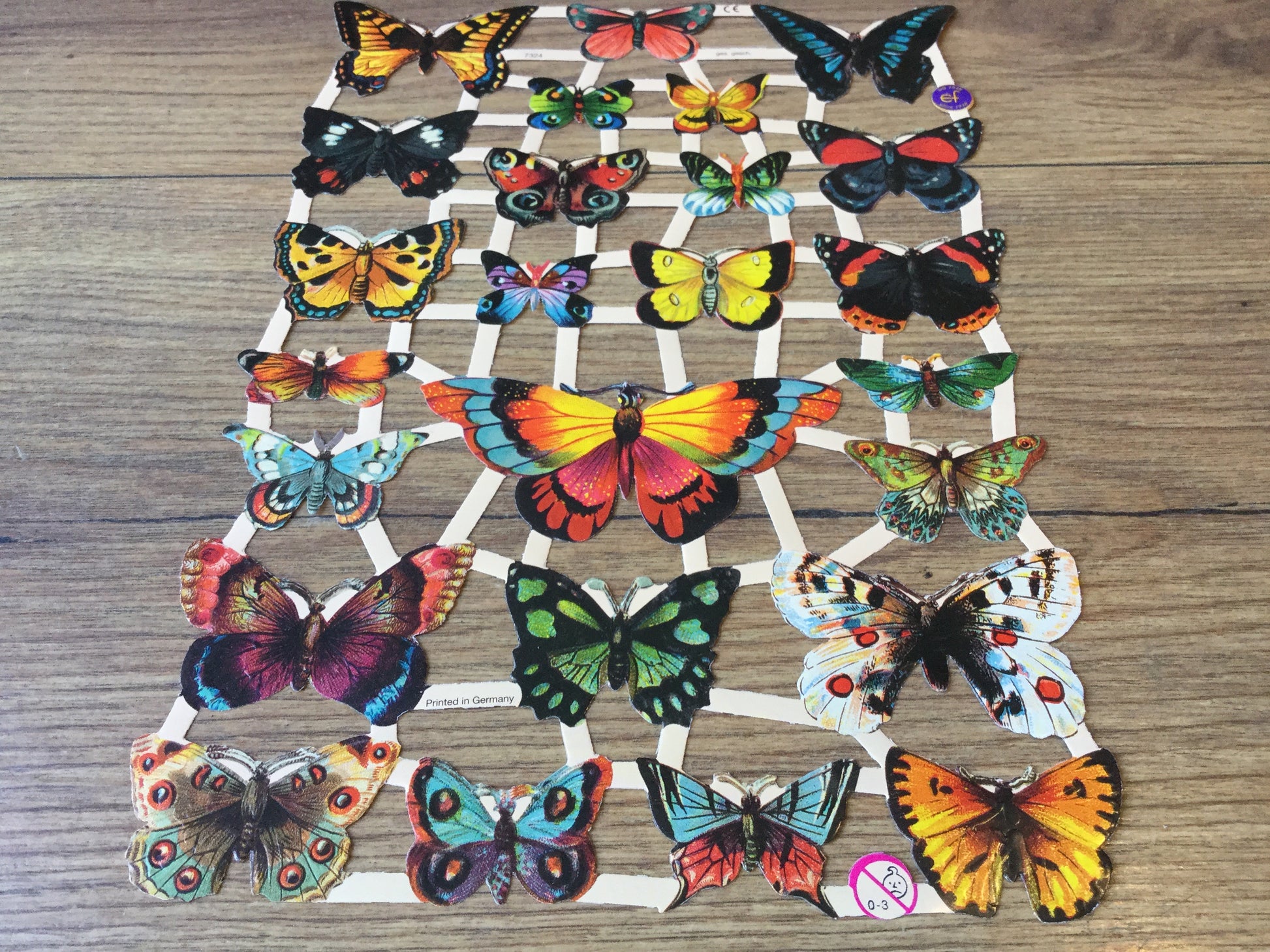 Glanzbilder Schmetterlinge 7324 nostalgisch - Polly Paper - Umweltfreundliche Schreibwaren