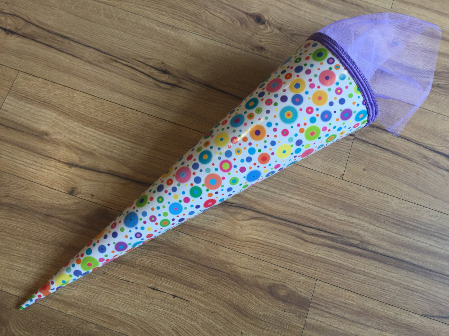 Schultüte 70cm bonbonbunte Kreise (Abholung)