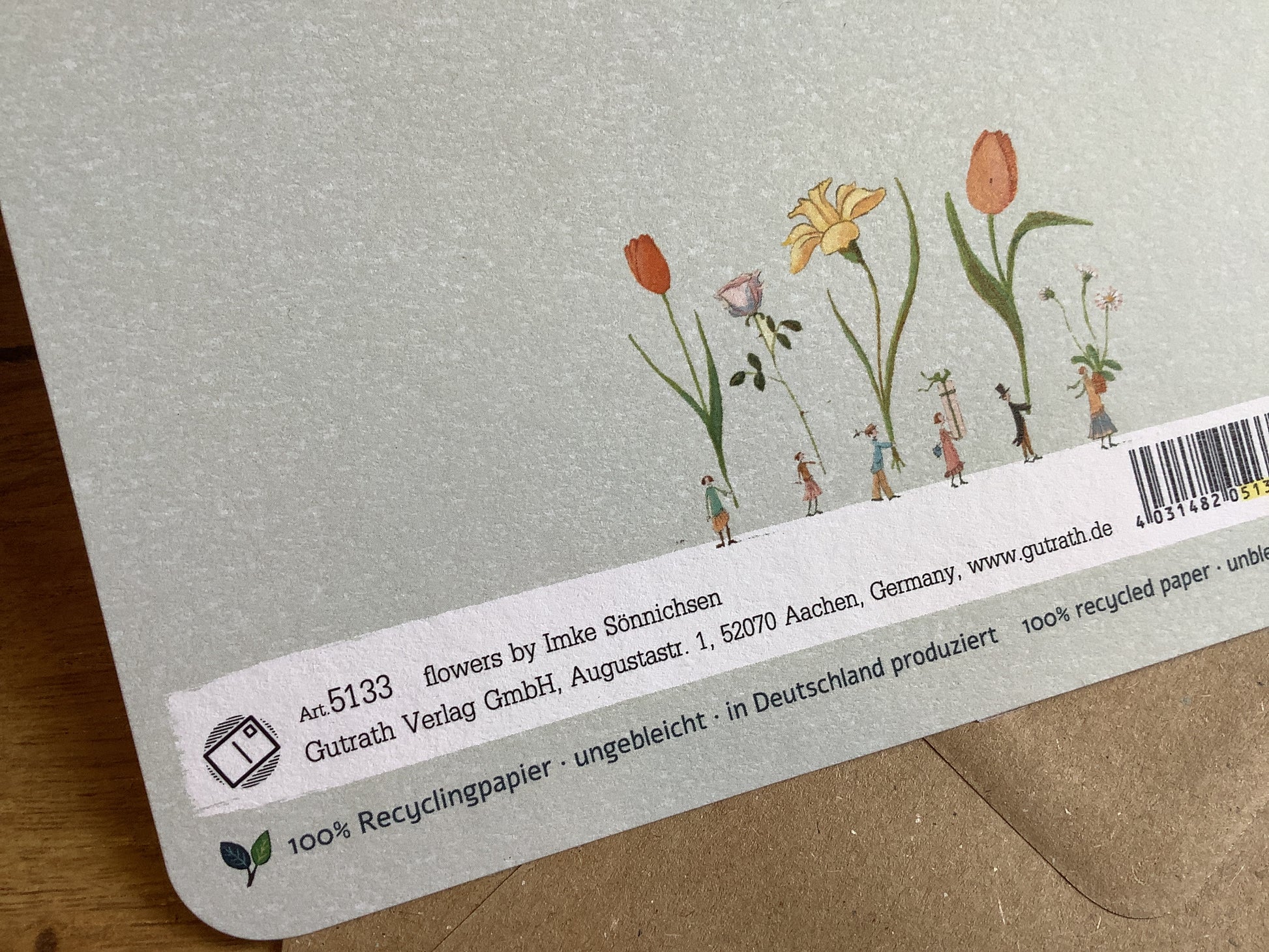 Briefkarte Blumen Geschenke (Gutrath) - Polly Paper - Umweltfreundliche Schreibwaren