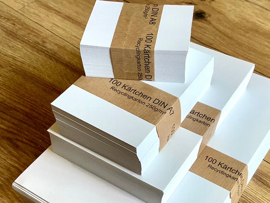 Karteikarten blanko 250g 100St. weiß° - Polly Paper - Umweltfreundliche Schreibwaren