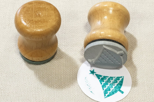 Ministempel aus Holz Motiv Weihnachtsbaum