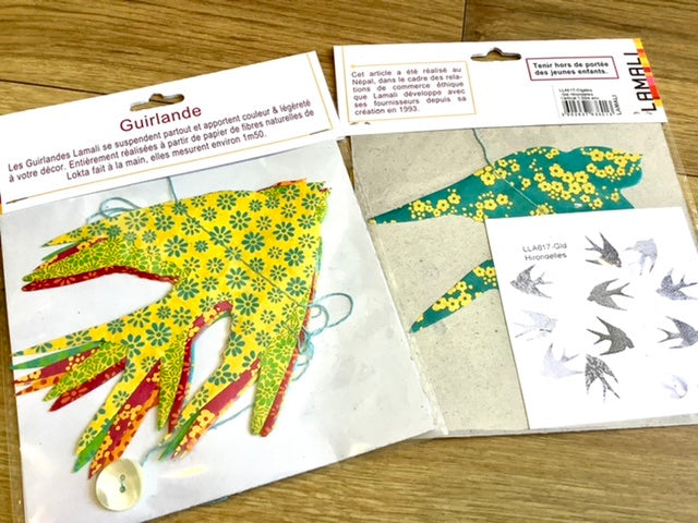 Girlande Papier-Mobile Schwalben Lamali° - Polly Paper - Umweltfreundliche Schreibwaren