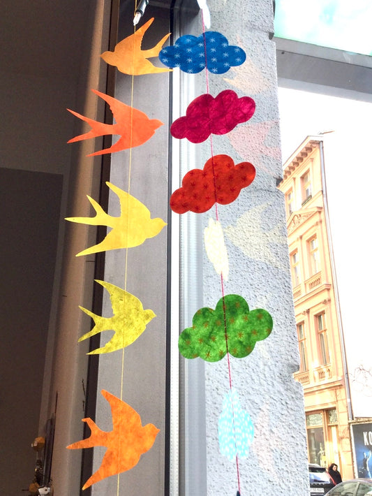 Girlande Papier-Mobile Schwalben Lamali° - Polly Paper - Umweltfreundliche Schreibwaren