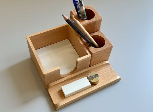Schreibtisch-Organizer Buche Holz - Polly Paper - Umweltfreundliche Schreibwaren