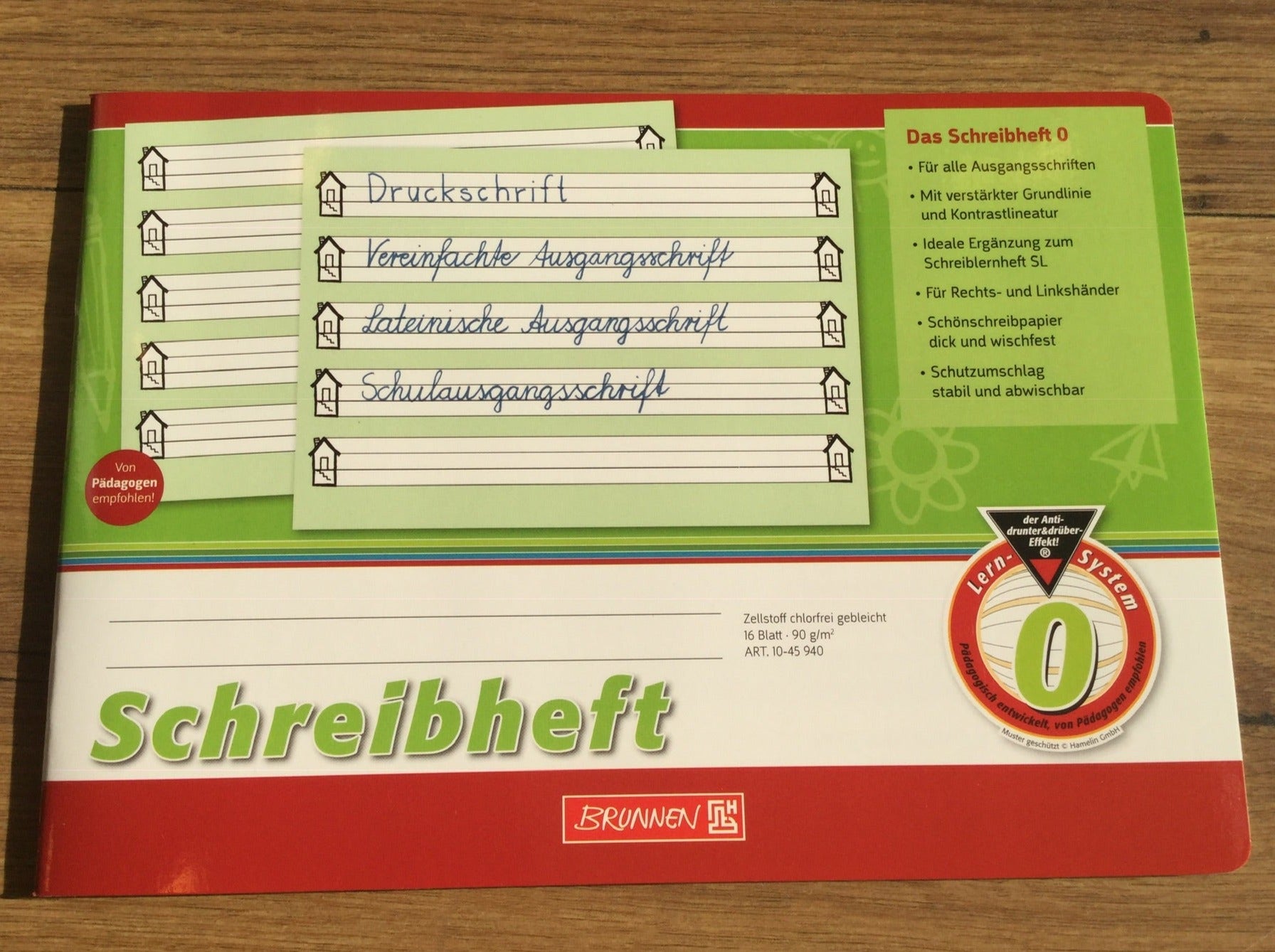 Schulheft A5 quer Lineatur 0 Schreiblernheft, sogenannten Haeuschenheft