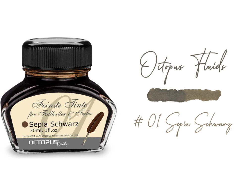 Tinte 30ml-Glas Octopus° - Polly Paper - Umweltfreundliche Schreibwaren